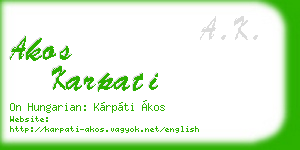akos karpati business card