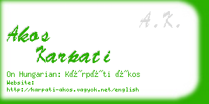 akos karpati business card